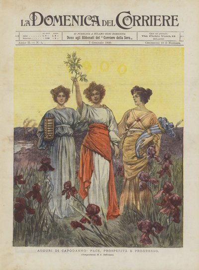 新年のご挨拶、平和、繁栄と進歩 作： Achille Beltrame